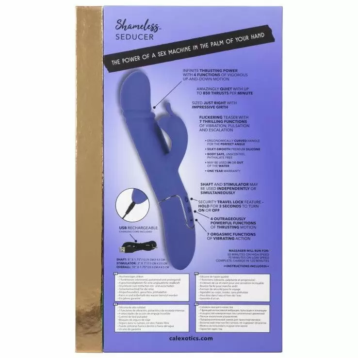 Мощный вибратор-кролик Shameless Seducer, фиолетовый