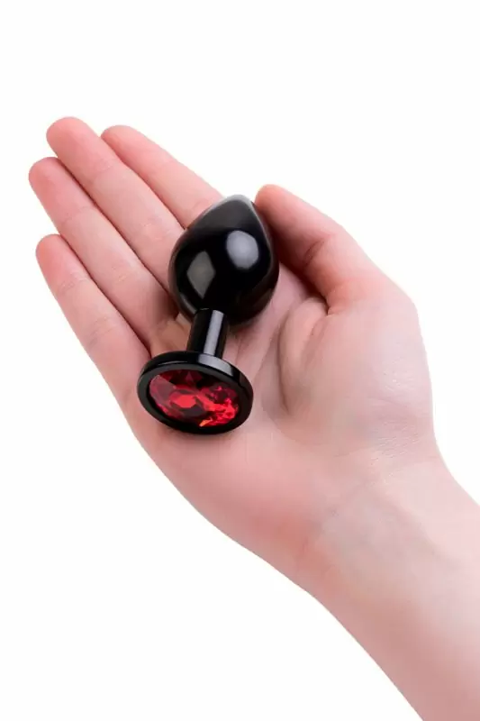 Легкая металлическая анальная пробка TOYFA Metal с кристаллом - в ассортименте