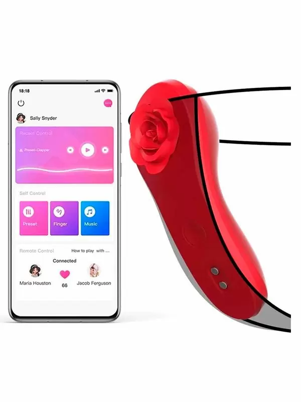 Носимый вибростимулятор-вкладка Magic Motion Funtown Caleo, управление с приложения, силикон, красный | Он и Она 18+