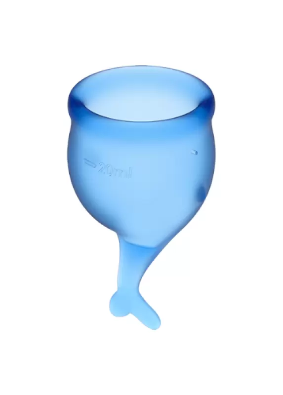 Набор менструальных чаш Satisfyer Feel secure Menstrual Cup, 15 и 20 мл, силикон, синий 