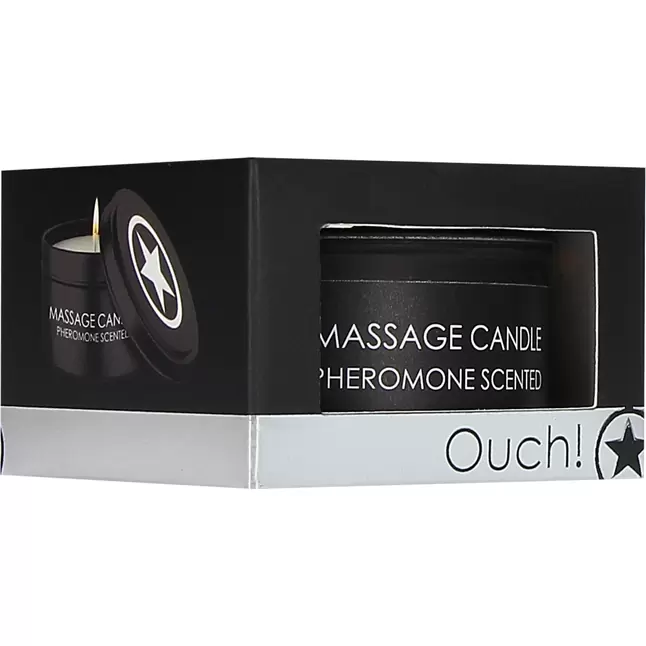 Чёрная массажная свеча с феромонами Massage Candle - Pheremone Scented