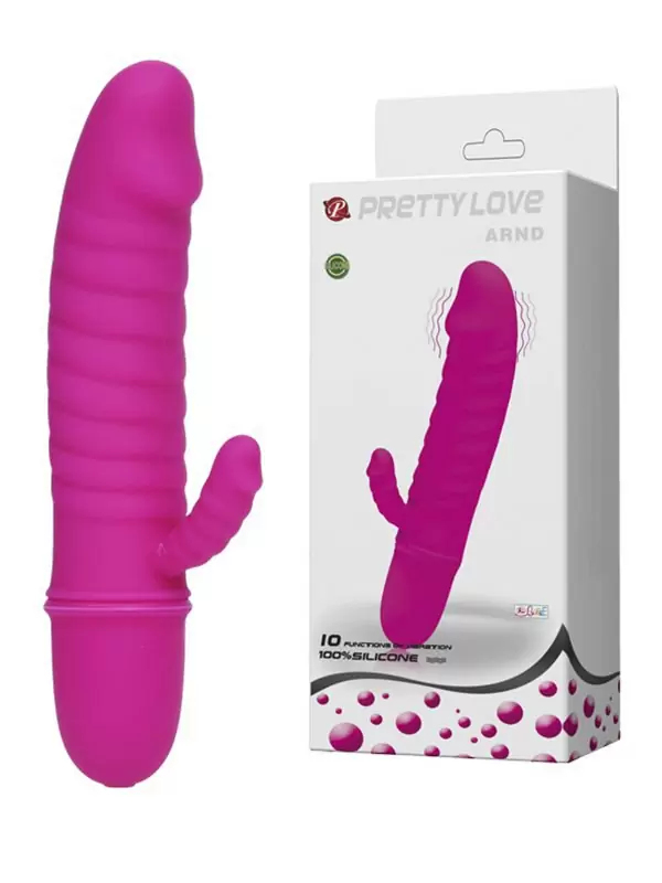 Небольшой вибратор Arnd с анальным стимулирующим отростком – розовый