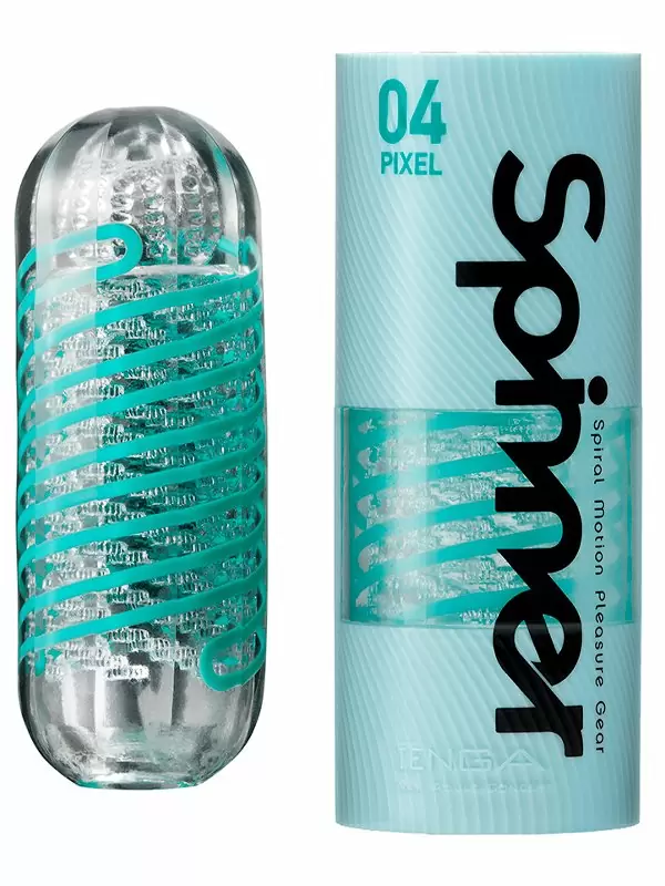 Нереалистичный мастурбатор Tenga Spinner Pixel, 13 см, ТПЭ, голубой 