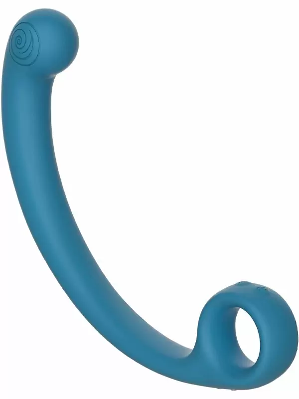 Изогнутый вибратор SVibe Snail AXI Spot Wand, технология AuraTouch, 8 режимов, 20,8 см, силикон, голубой