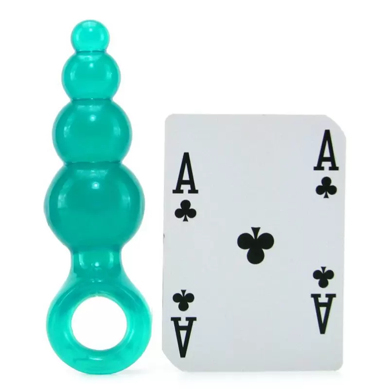 Анальная пробка с кольцом Jolie Ripples Medium – голубая