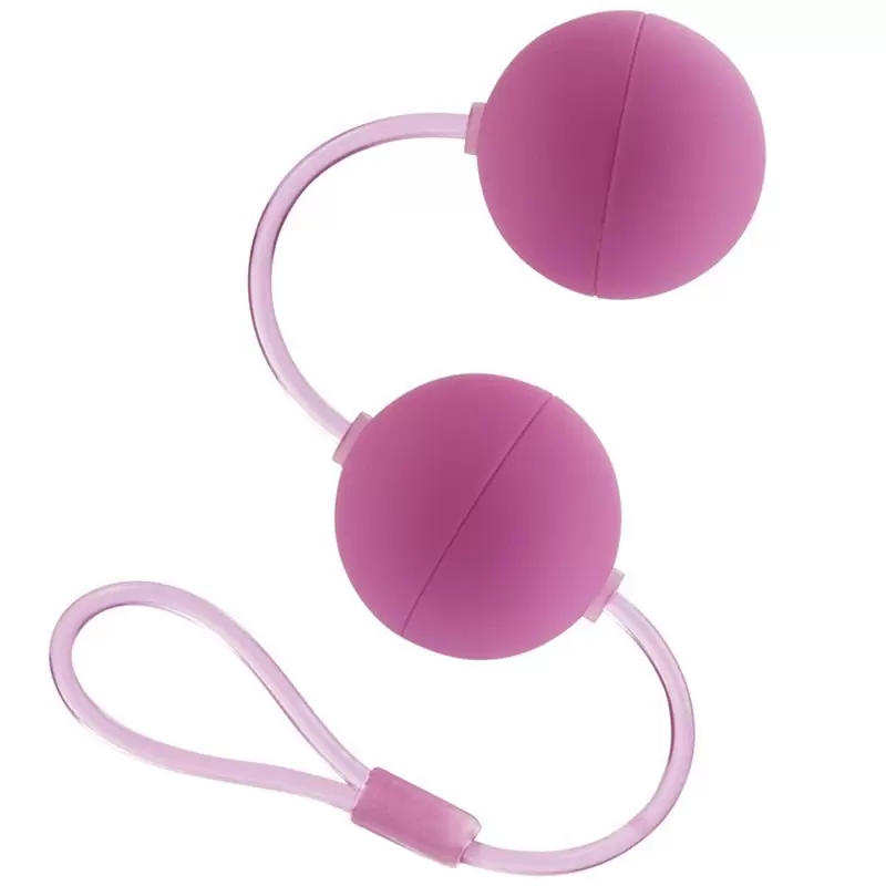 Вагинальные шарики First Time Duo Lovers на гибкой сцепке – розовый