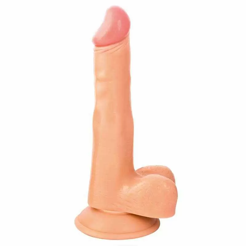 Виброреалистик с мошонкой TOYFA RealStick Nude 6,7” на присоске – телесный