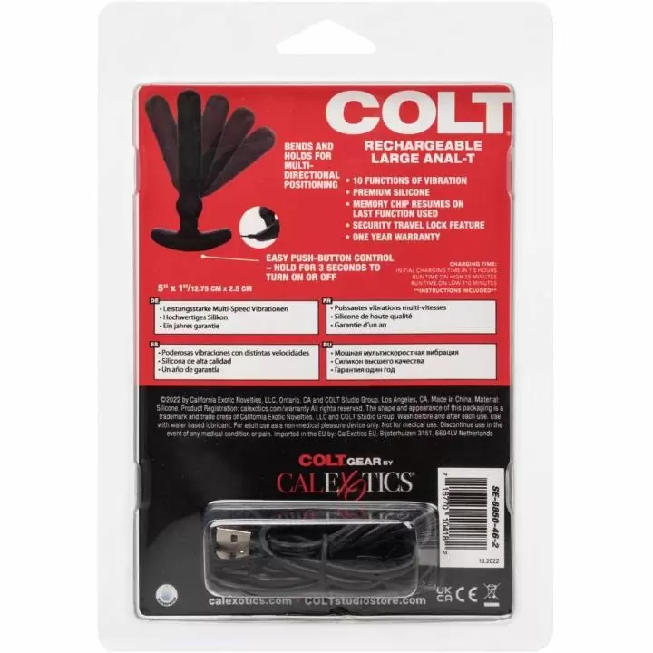 Перезаряжаемый анальный вибростимулятор COLT Rechargeable Large Anal-T