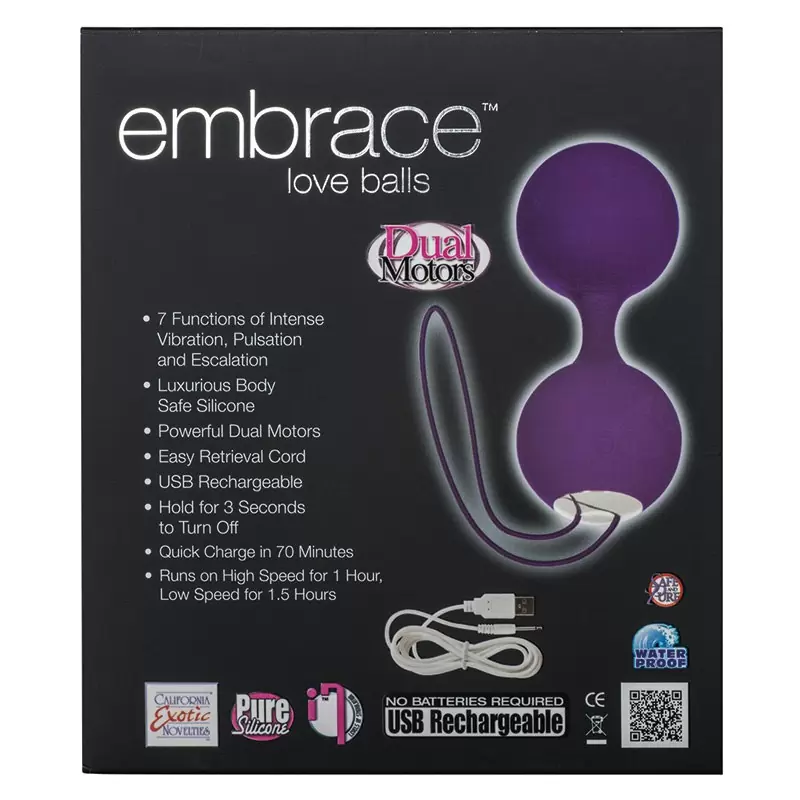 Перезаряжаемые вагинальные шарики Embrace Love Balls – фиолетовые