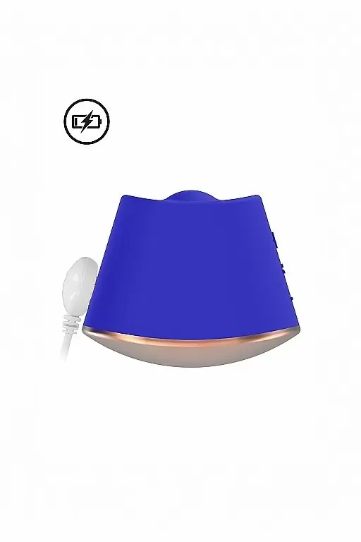 Клиторальный стимулятор с вибрацией и ротацией Dazzling (синий)