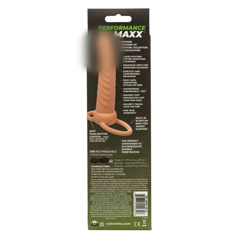 Перезаряжаемая вибронасадка «Rechargeable Ribbed Dual Penetrator» для двойного проникновения