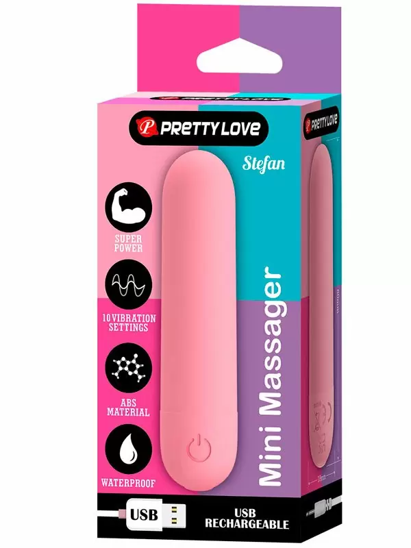 Перезаряжаемая вибропуля Baile Stefan, 10 режимов, нежно-розовая