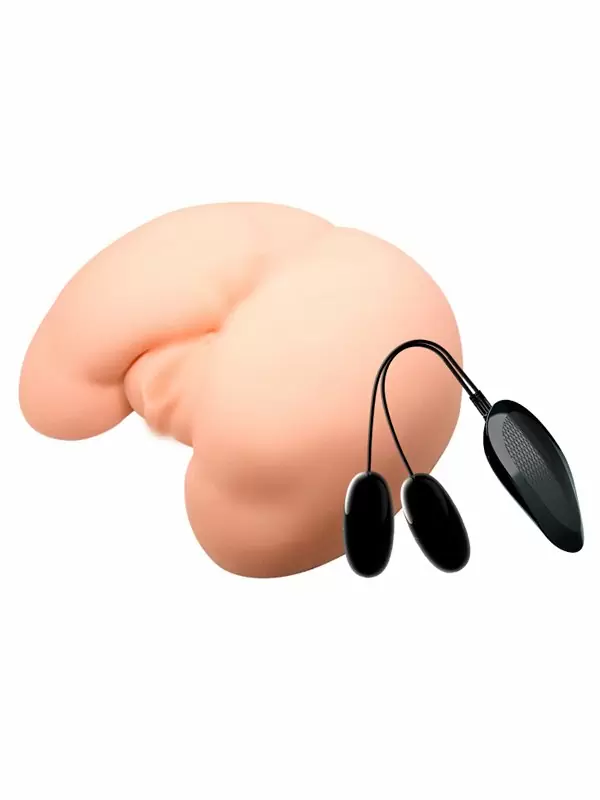 Реалистичный мастурбатор Baile, попка с двумя вибропулями, два отверстия, телесный
