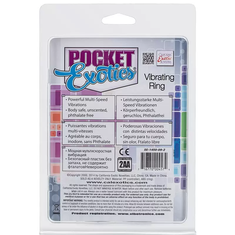 Эрекционное кольцо Pocket Exotics Vibrating Ring с вибрацией – белый