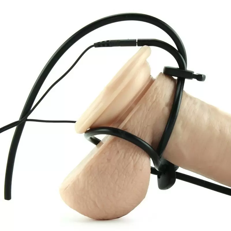 Двойное лассо для пениса Rodeo Robin с электростимуляцией – черный