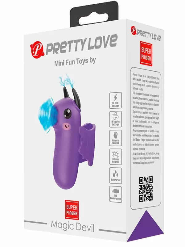 Вакуумный стимулятор клитора Baile Magic Devil, с электростимуляцией, 10 режимов, на палец