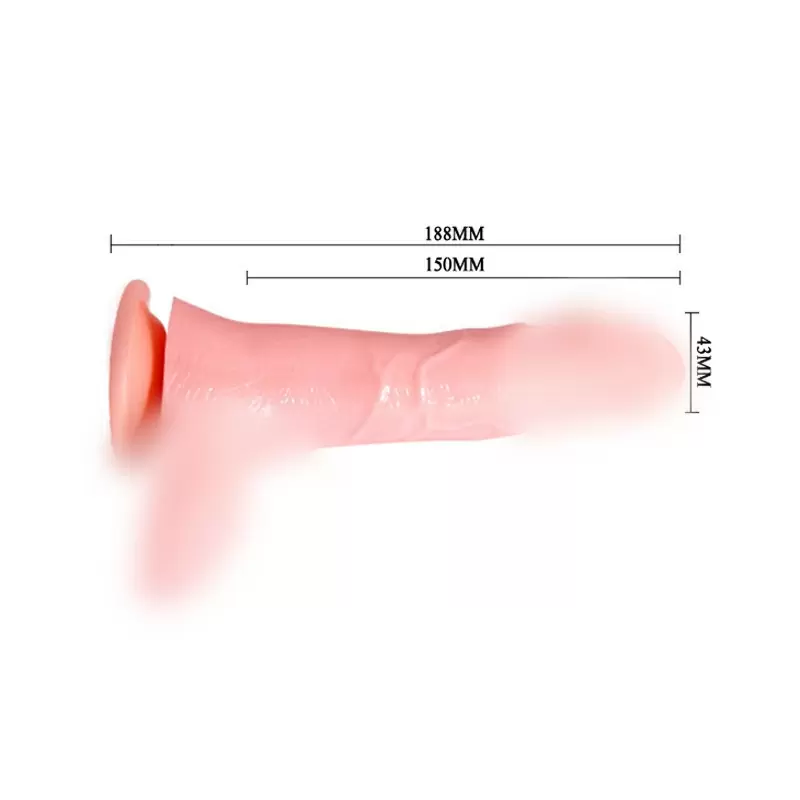 Увеличивающийся в размере реалистик-вибратор на присоске Inflatable Realistic Cock – телесный