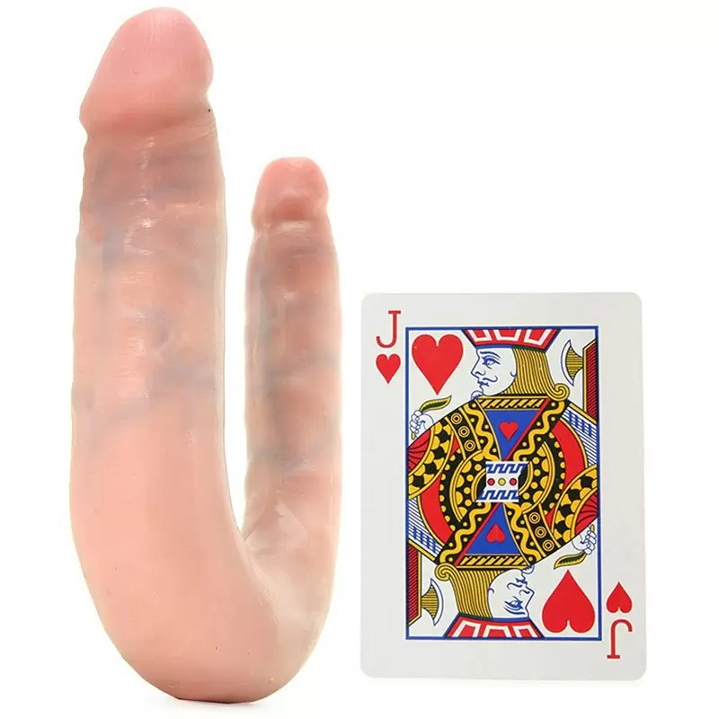 Фаллоимитатор двухголовый U-образный Double Trouble Small маленький – телесный