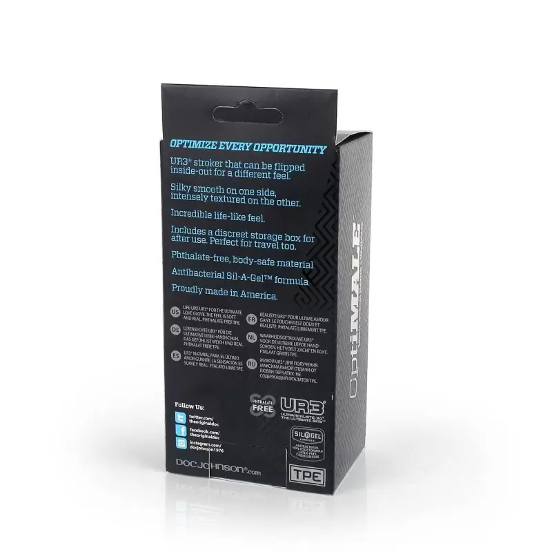 Мастурбатор двусторонний OptiMALE Reversible UltraSkyn Stroker Studs – прозрачный