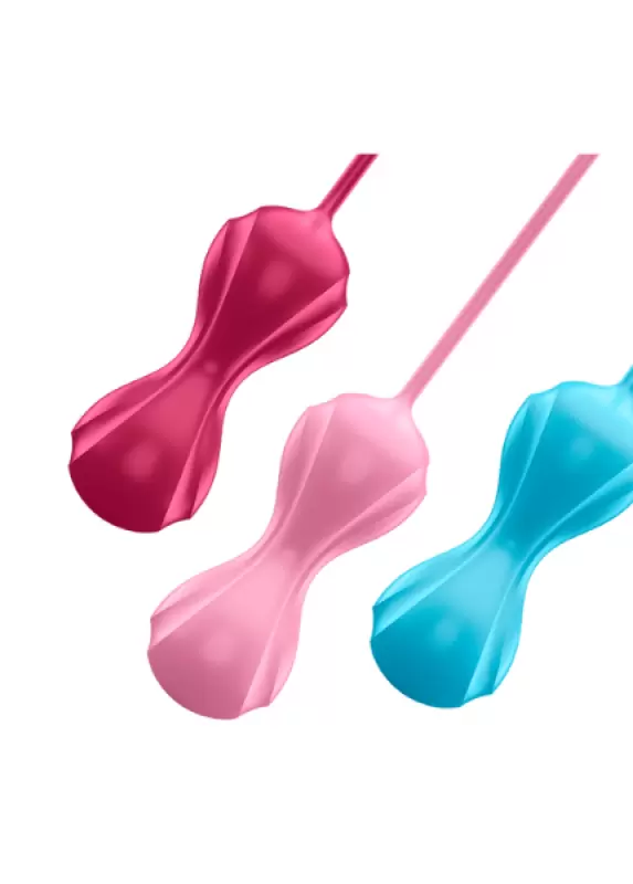 Набор вагинальных шариков Satisfyer Balls Double, со смещенным центром тяжести, 17,5 см, силикон