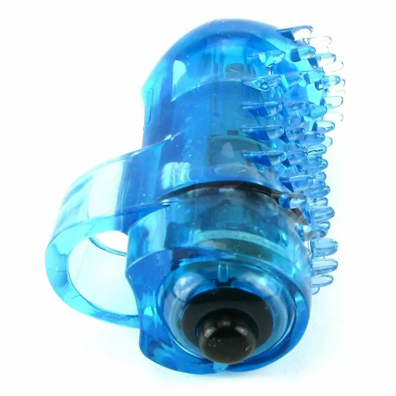 Вибростимулятор на палец Screaming O - Fing O с щетинками – синий