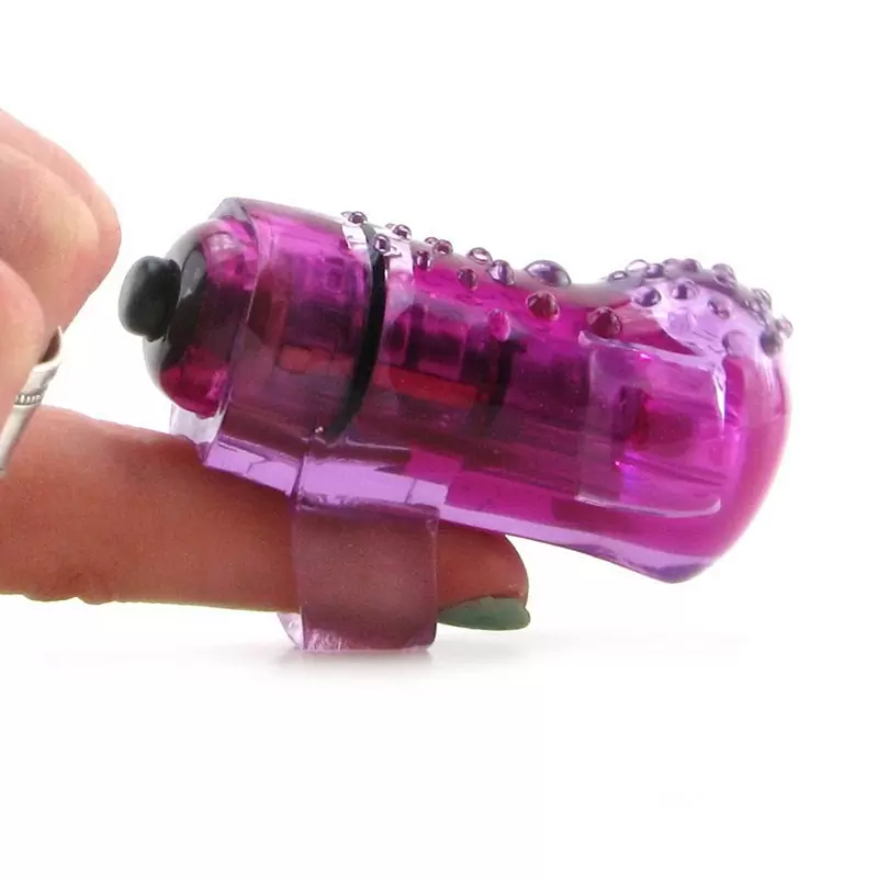 Светящийся вибростимулятор на палец Screaming O - Fing O Glow с пупырышками – фиолетовый