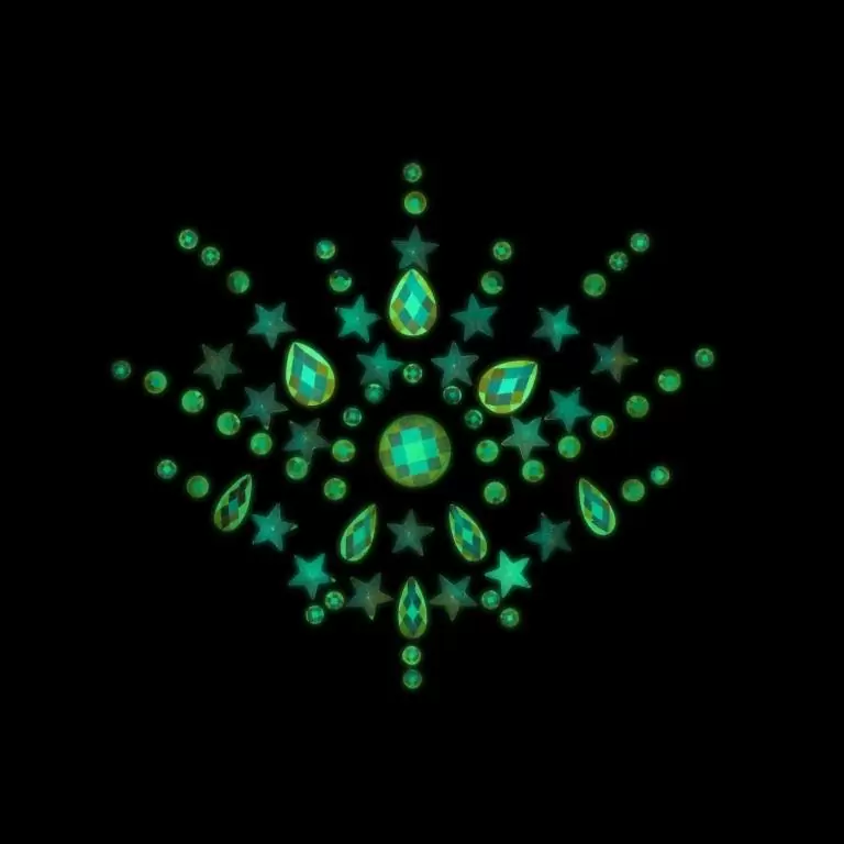 Декоративное украшение (камни) на клеевой основе Body Jewelry Stickers - Chest - Glow in the Dark