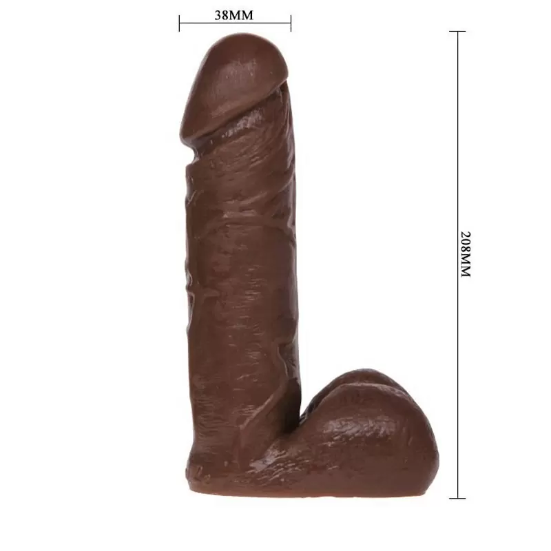 Трусики с декоративной пряжкой и фаллосом-реалистиком Ultra Passionate Harness – коричневый