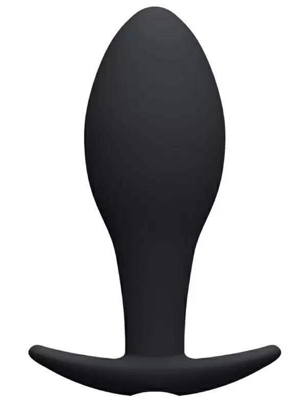 Анальная пробка Pretty Love, со смещённым центром тяжести, 8 см, силикон, черный