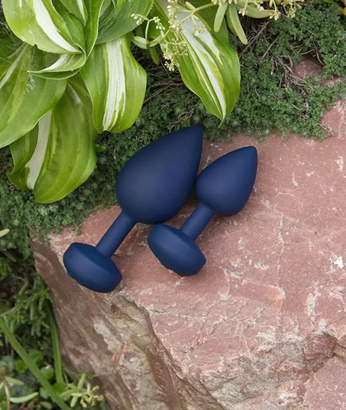 Большая аккумуляторная анальная пробка Gplug с вибрацией - синий