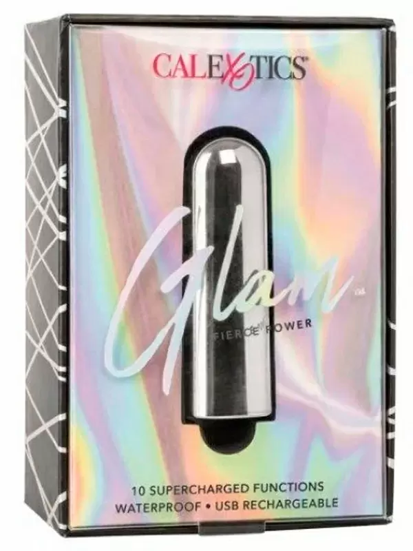 Компактная вибропуля Glam - SILVER, 9 см, 10 режимов, серебристый