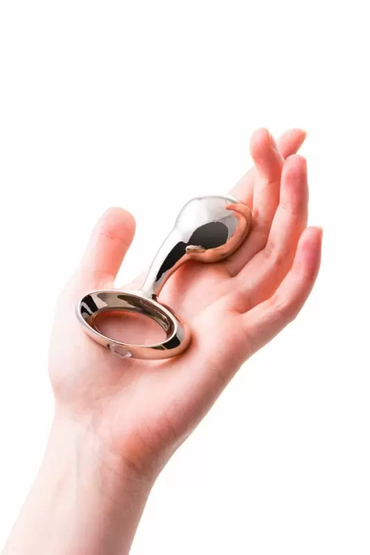 Металлический анальный стимулятор TOYFA с кристаллом цвета алмаза - серебристый