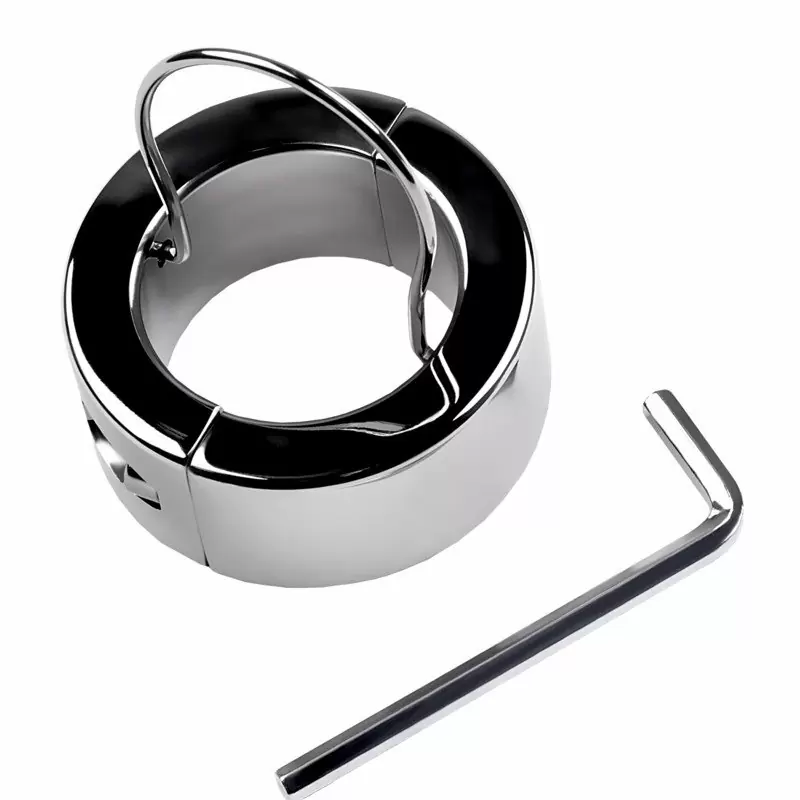 Утяжелитель на мошонку TOYFA Metal с разделителем яичек – серебристый