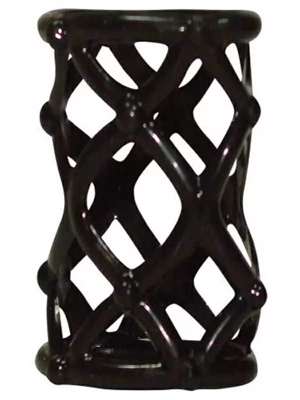 Эластичная открытая насадка на пенис Orgasmus Wunder, 6 см, сетчатая, черный