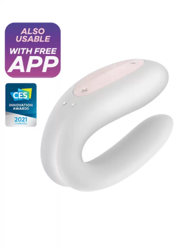 Парный вибратор Satisfyer Double Joy с возможностью управления через приложение (белый)