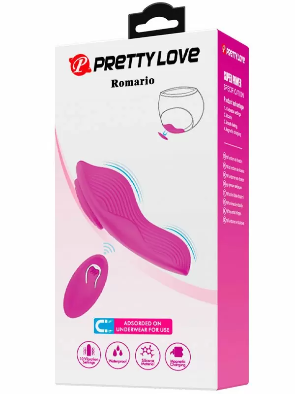 Носимый вибростимулятор-вкладка Baile Romario, с пультом Д/У, 10 режимов, силикон