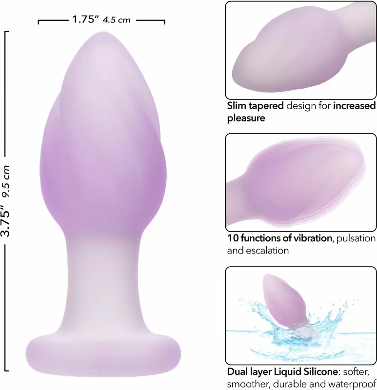 Элегантная анальная вибропробка LAVENDER HAZE RIDGE PROBE, 10 режимов, 9,5 см, лавандовый