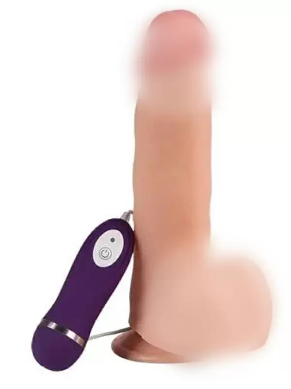 Реалистичный вибратор Real Basic, с проводным пультом, 20 см, 10 режимов, телесный