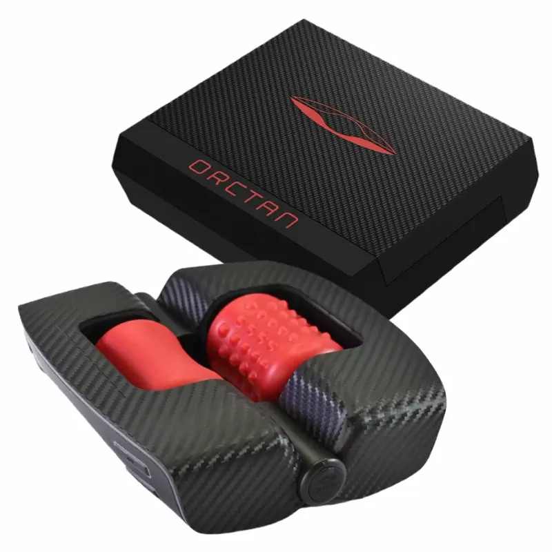 Инновационный симулятор орального секса для мужчин ORCTAN, 19 см, 9 режимов, черный с красным