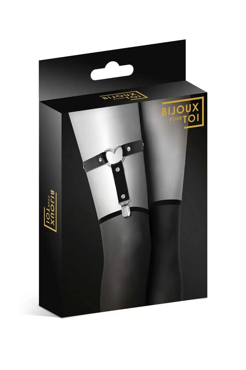 Гартер Bijoux Pour Toi с металлическим сердцем черный