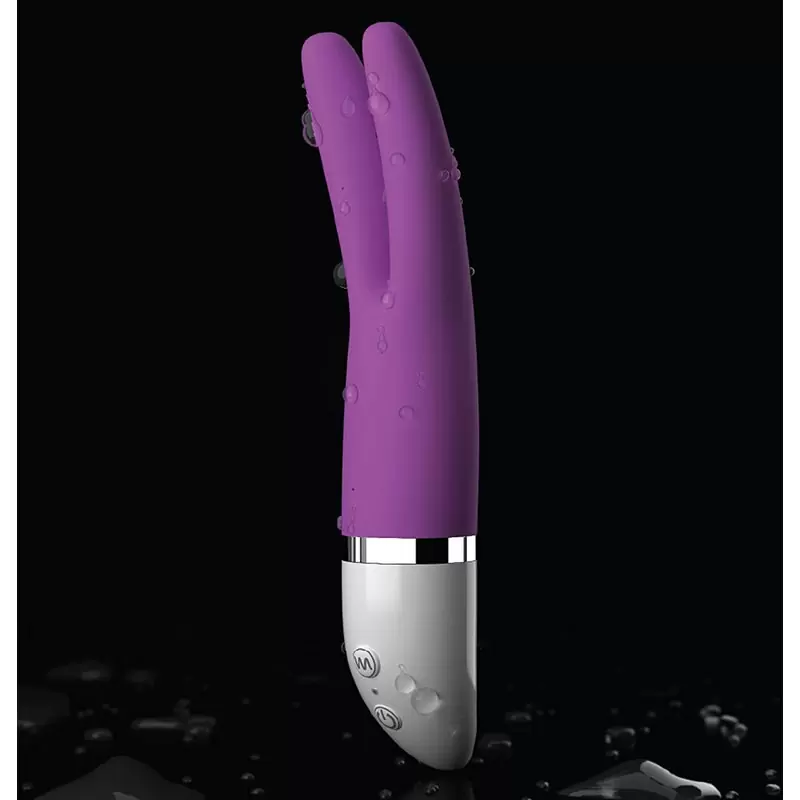 Двойной вибромассажер Snuggle Bug с ушками – фиолетовый