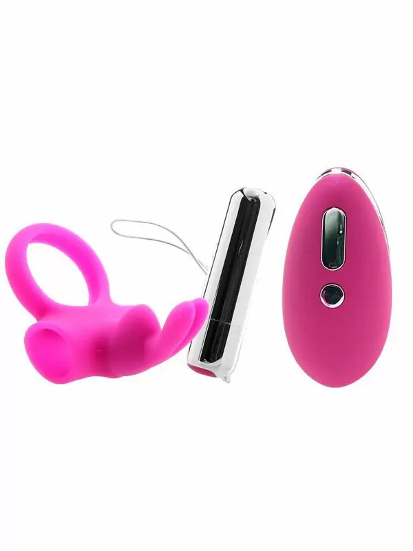 Эрекционное виброкольцо Happy Rabbit, с пультом Д/У, стимуляция клитора, фиолетовое