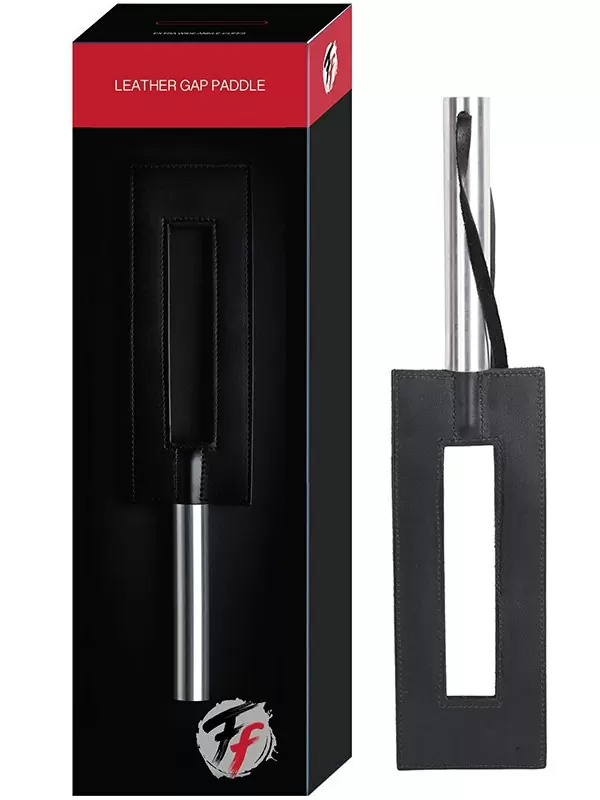Шлёпалка-рамка Leather Gap Paddle кожаная – черная