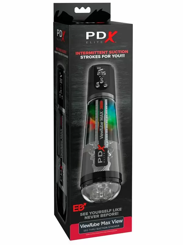 Автоматический вибромастурбатор Pipedream ViewTube Max View, с LED-подсветкой, 4 режима всасывания, ТПЕ