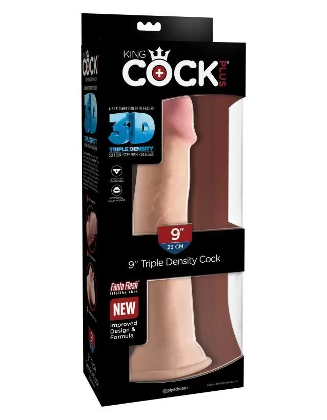 Фаллоимитатор на присоске King Cock Plus 9 Triple Density Cock - Flesh