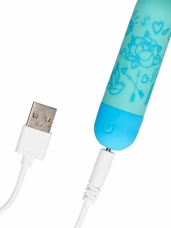 Вибропуля Shots Toys I’m Drawn to You, 10 скоростей, зелёная с голубым