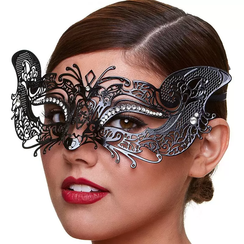 Маска со стразами Masq Courtesan – черная