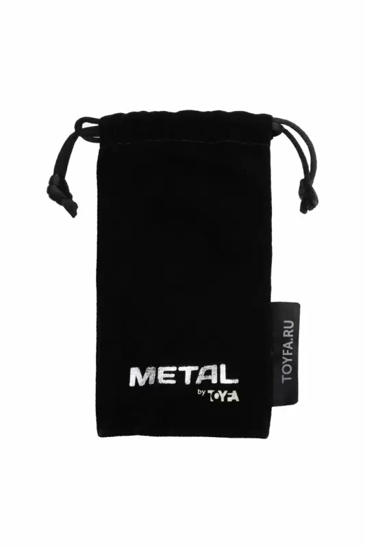 Большая металлическая анальная втулка TOYFA Metal с кристаллом цвета турмалина - золотистый с черным