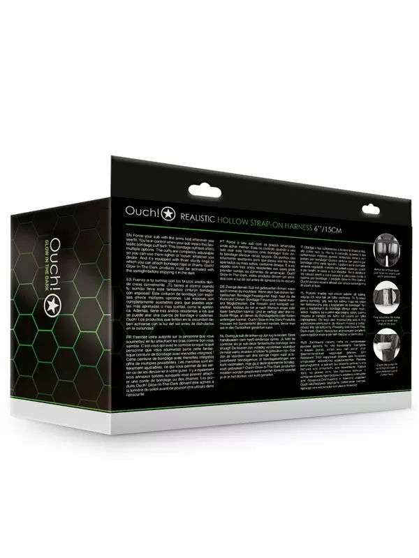 Реалистичный фаллопротез Shots Toys, Ouch!, люминисцентный, 18 см