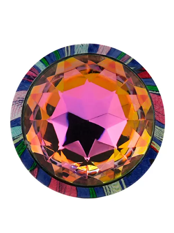 Анальная пробка Kanikule, с ограничителем в форме кристалла, размер S, бирюзовая